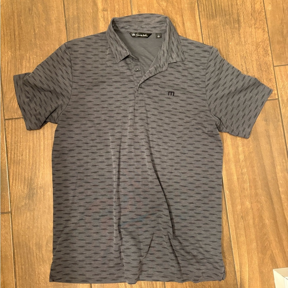 Travis Mathew Gray Patterned Golf Polo